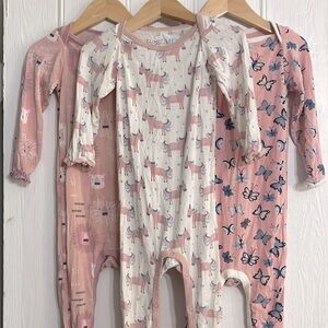 BESTAROO EUC Girls Pink Bamboo Pajamas Longall Bundle of 3